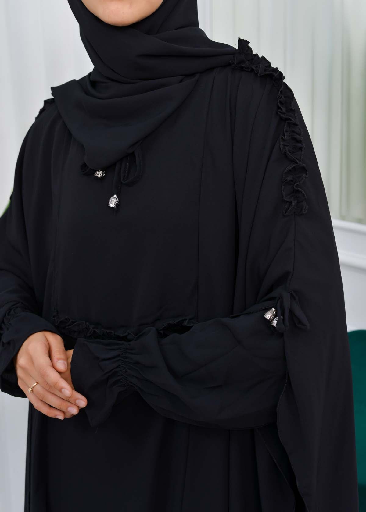 MUSLIM DRESS Hijab Set 2 Pieces Code : 835 - Schwarz