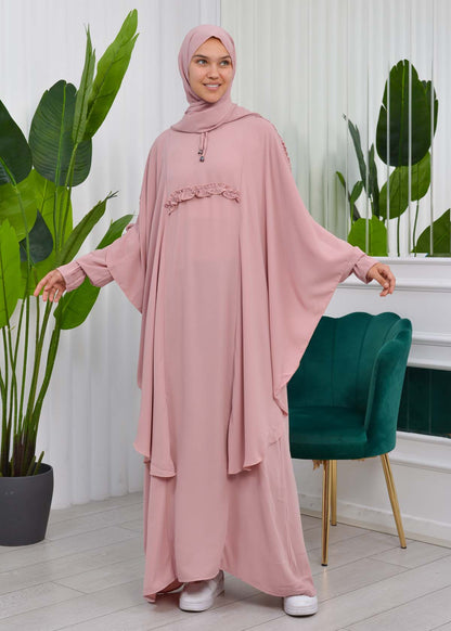 MUSLIM DRESS Hijab Set 2 Pieces Code : 835 - Rosa
