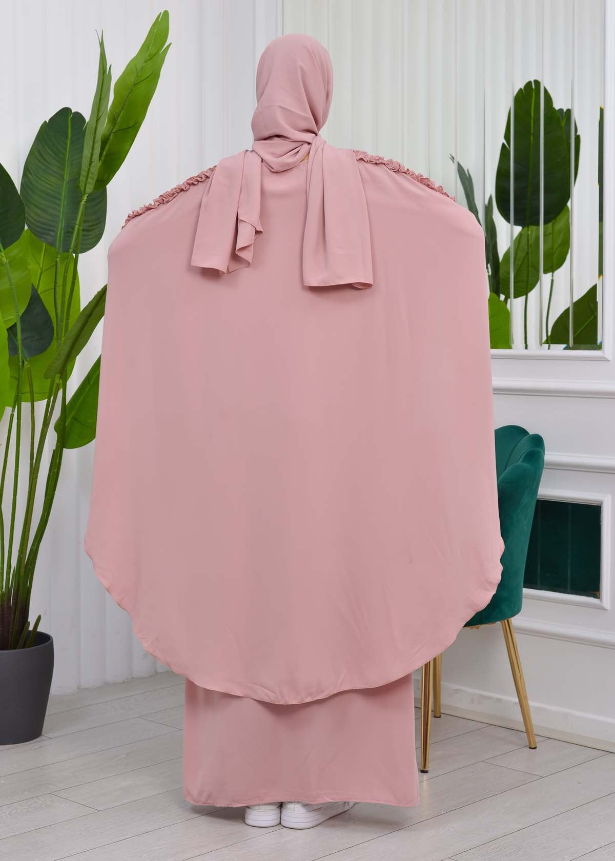 MUSLIM DRESS Hijab Set 2 Pieces Code : 835 - Rosa