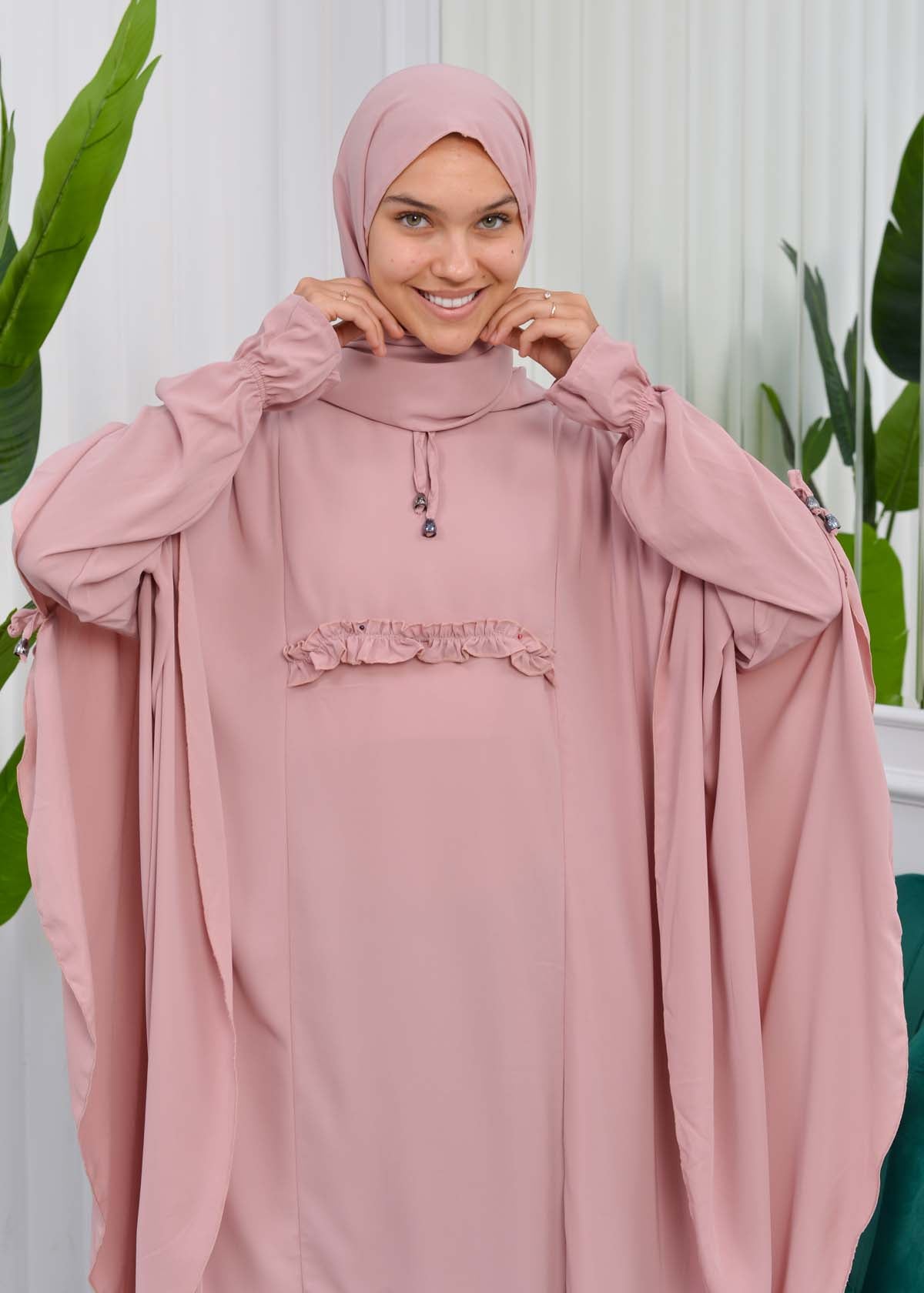 MUSLIM DRESS Hijab Set 2 Pieces Code : 835 - Rosa
