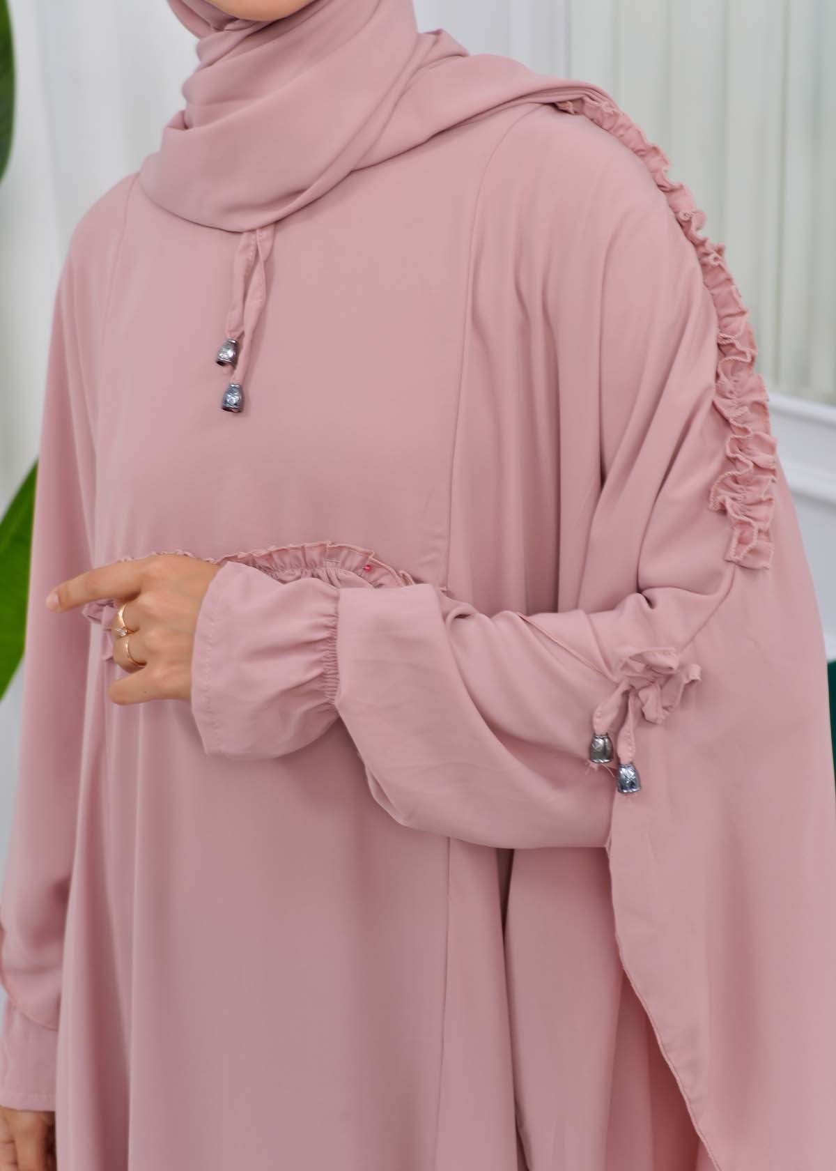 MUSLIM DRESS Hijab Set 2 Pieces Code : 835 - Rosa