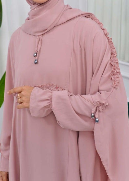 MUSLIM DRESS Hijab Set 2 Pieces Code : 835 - Rosa