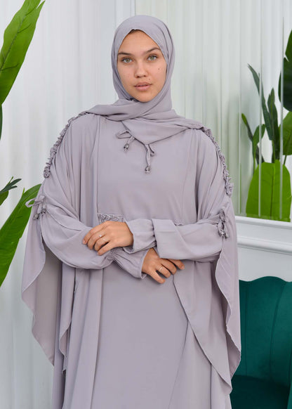 MUSLIM DRESS Hijab Set 2 Pieces Code : 835 - Grau