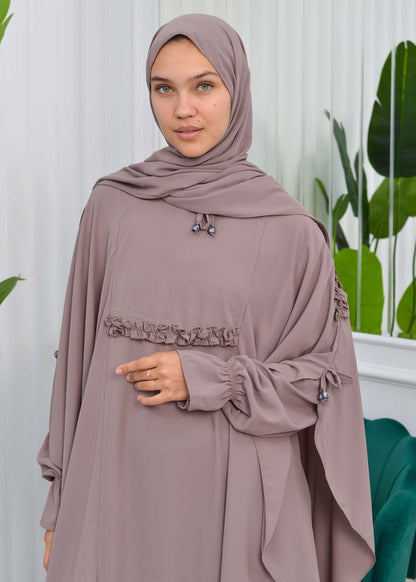 MUSLIM DRESS Hijab Set 2 Pieces Code : 835 - Hellbraun