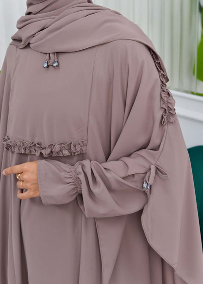 MUSLIM DRESS Hijab Set 2 Pieces Code : 835 - Hellbraun