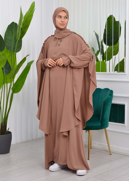 MUSLIM DRESS Hijab Set 2 Pieces Code : 835 - Cognac