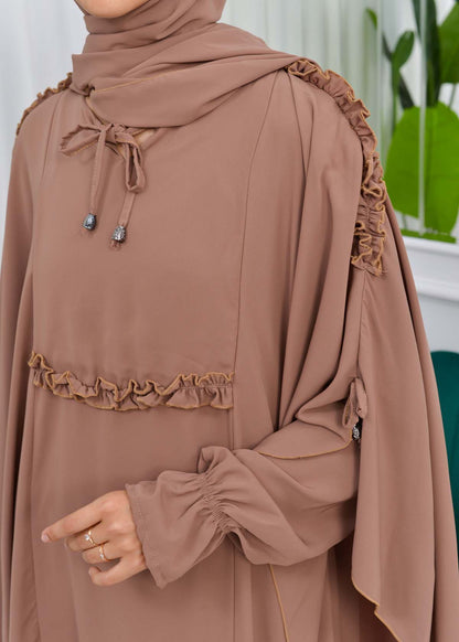 MUSLIM DRESS Hijab Set 2 Pieces Code : 835 - Cognac