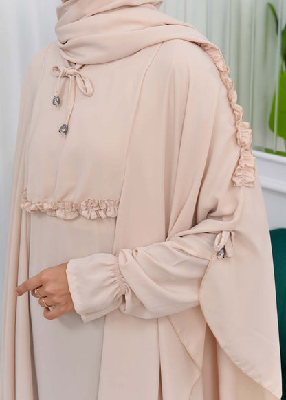 MUSLIM DRESS Hijab Set 2 Pieces Code : 835 - Beige