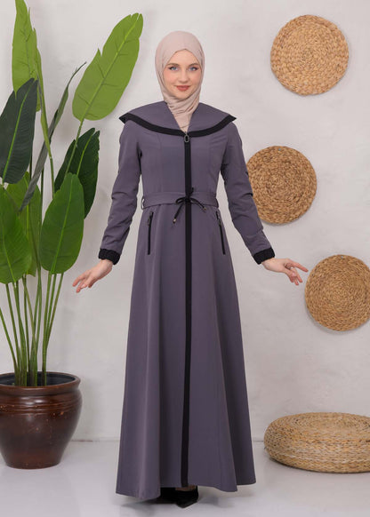 Langer Parachute-Regenmantel mit Kapuze und Satinfutter 1221 - Anthrazit