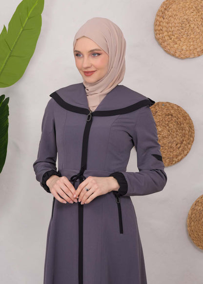 Langer Parachute-Regenmantel mit Kapuze und Satinfutter 1221 - Anthrazit