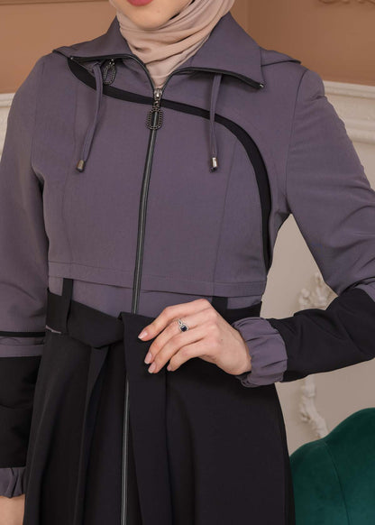 Regen-Trenchcoat aus Fallschirmstoff mit abnehmbarer Kapuze 1223 - Anthrazit