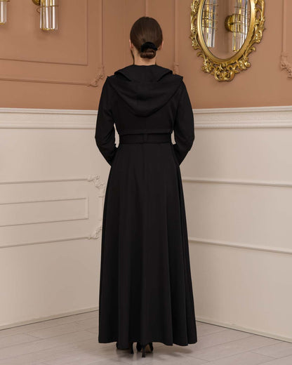 brada-Stoff Manto mit Bolero-Reißverschluss und Satinfutter 1225 - Schwarz