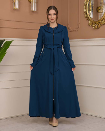 brada-Stoff Manto mit Bolero-Reißverschluss und Satinfutter 1225 - Türkis