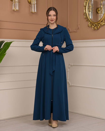 brada-Stoff Manto mit Bolero-Reißverschluss und Satinfutter 1225 - Türkis