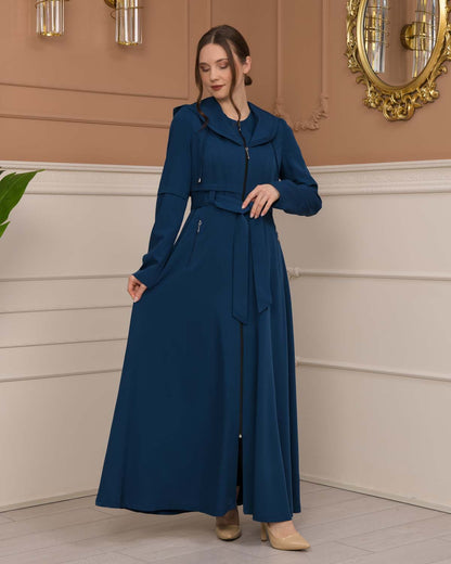 brada-Stoff Manto mit Bolero-Reißverschluss und Satinfutter 1225 - Türkis