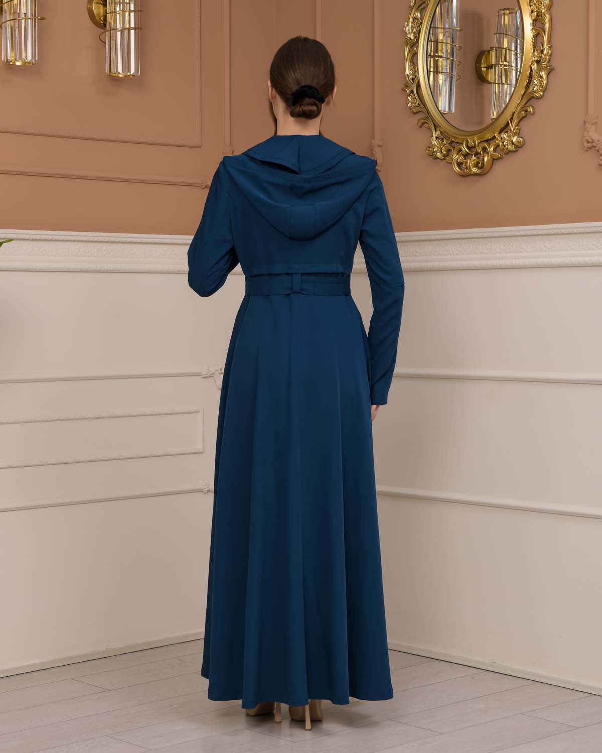 brada-Stoff Manto mit Bolero-Reißverschluss und Satinfutter 1225 - Türkis