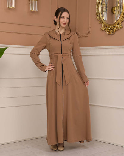 brada-Stoff Manto mit Bolero-Reißverschluss und Satinfutter 1225 - Beige