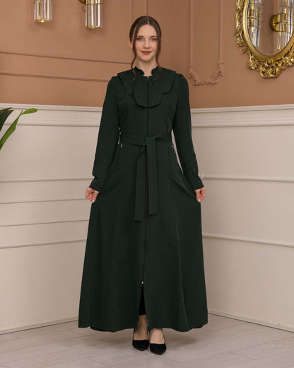 Luxuriöser Prada-Stoff Manto mit Satinfutter und Kapuze 1226 - Khaki