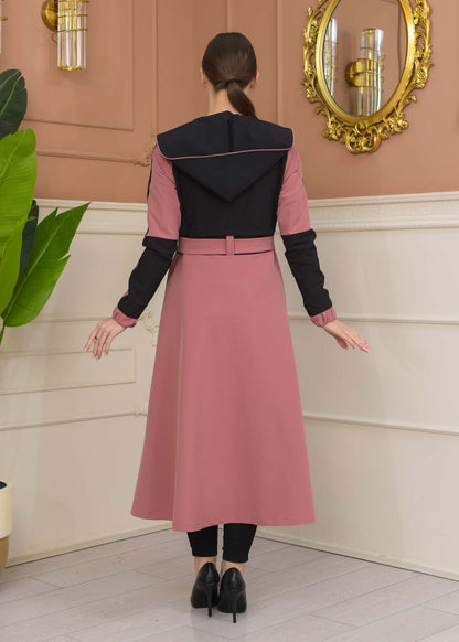 Damen Trenchcoat Frühling/Sommer Ausgestellt (Cloche) Koreanisches Parachute-Gewebe mit Stehkragen 1229 - Schwarz