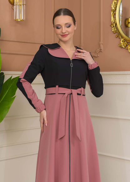 Damen Trenchcoat Frühling/Sommer Ausgestellt (Cloche) Koreanisches Parachute-Gewebe mit Stehkragen 1229 - Schwarz