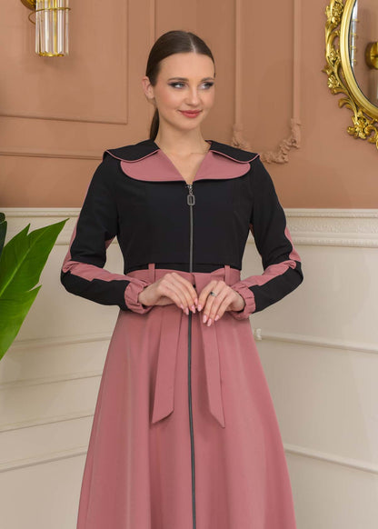 Damen Trenchcoat Frühling/Sommer Ausgestellt (Cloche) Koreanisches Parachute-Gewebe mit Stehkragen 1229 - Schwarz