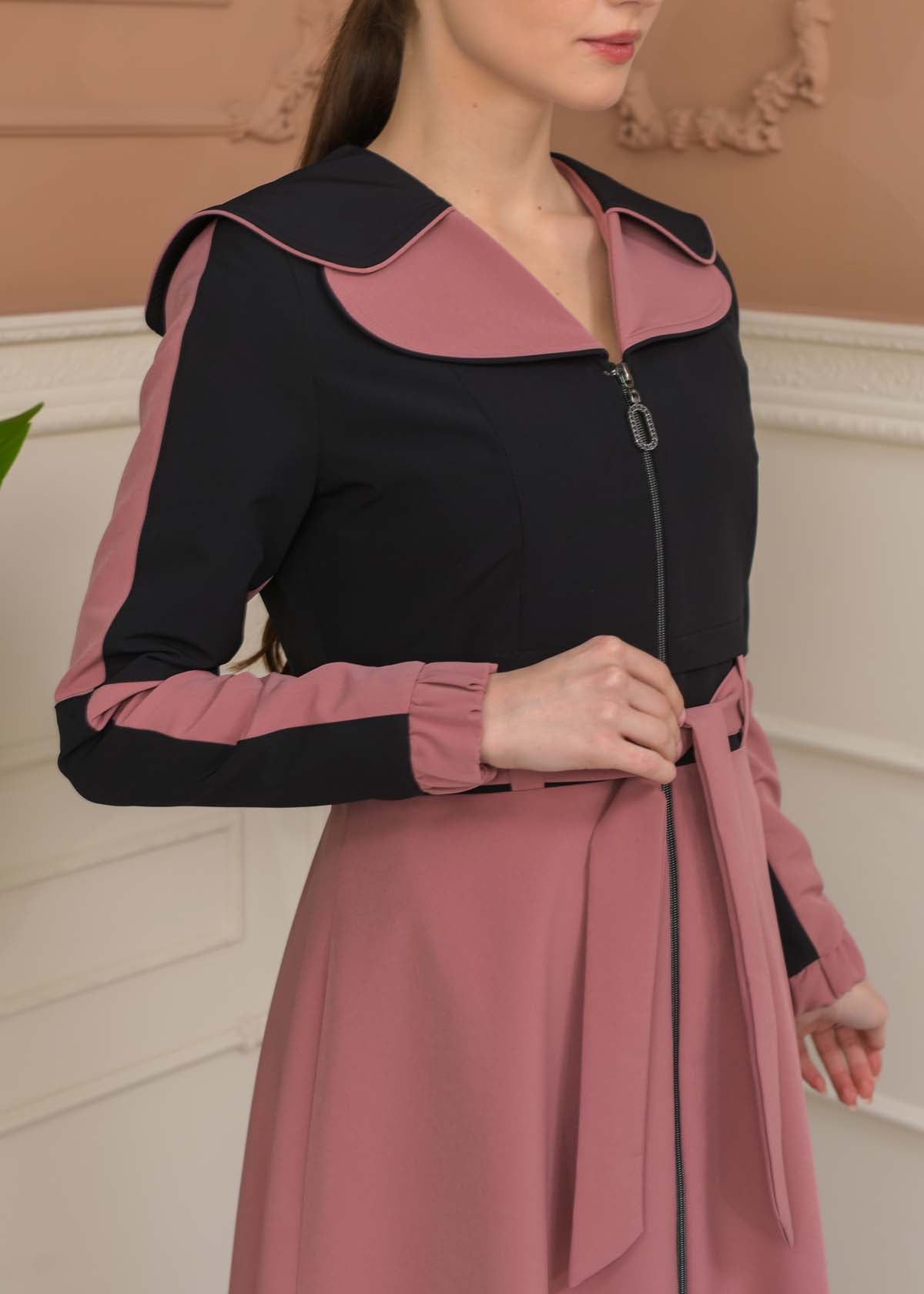 Damen Trenchcoat Frühling/Sommer Ausgestellt (Cloche) Koreanisches Parachute-Gewebe mit Stehkragen 1229 - Schwarz