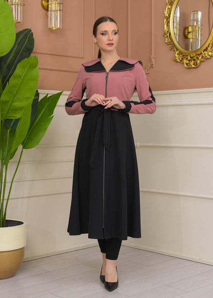 Damen Trenchcoat Frühling/Sommer Ausgestellt (Cloche) Koreanisches Parachute-Gewebe mit Stehkragen 1229 - Rosa