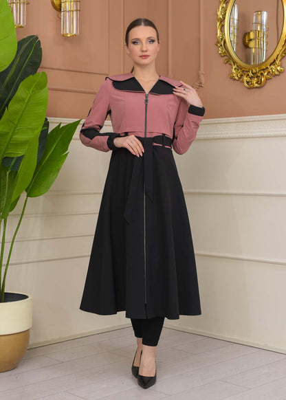 Damen Trenchcoat Frühling/Sommer Ausgestellt (Cloche) Koreanisches Parachute-Gewebe mit Stehkragen 1229 - Rosa