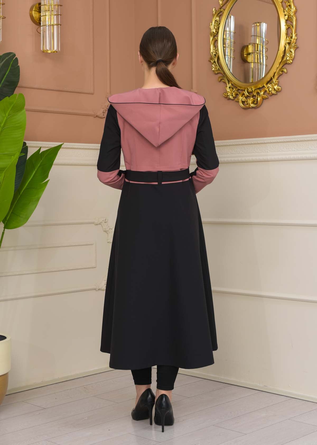 Damen Trenchcoat Frühling/Sommer Ausgestellt (Cloche) Koreanisches Parachute-Gewebe mit Stehkragen 1229 - Rosa