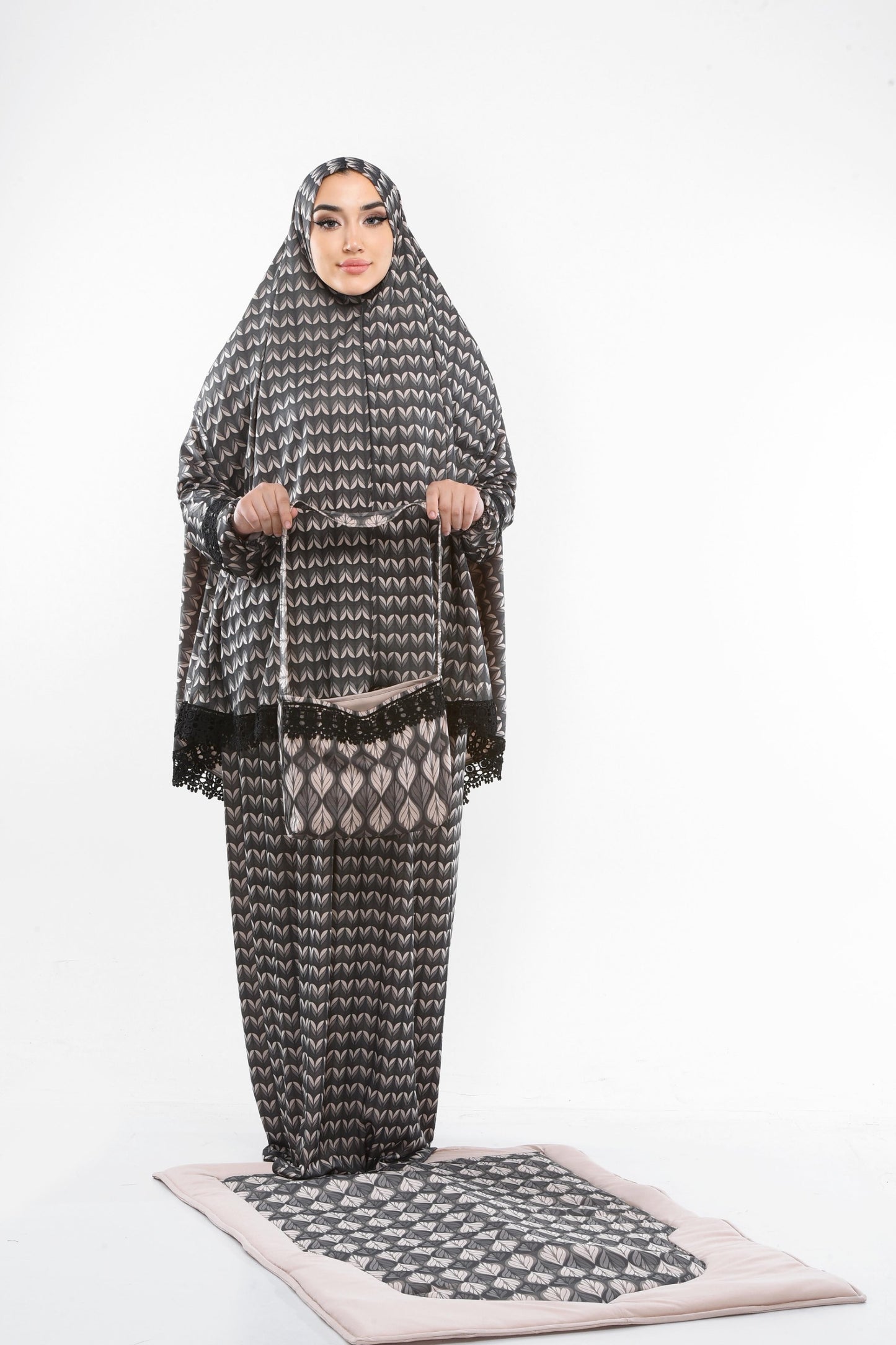 Sandy-Stoff Gebetsset mit gepolsterter Matte 701 - Beige