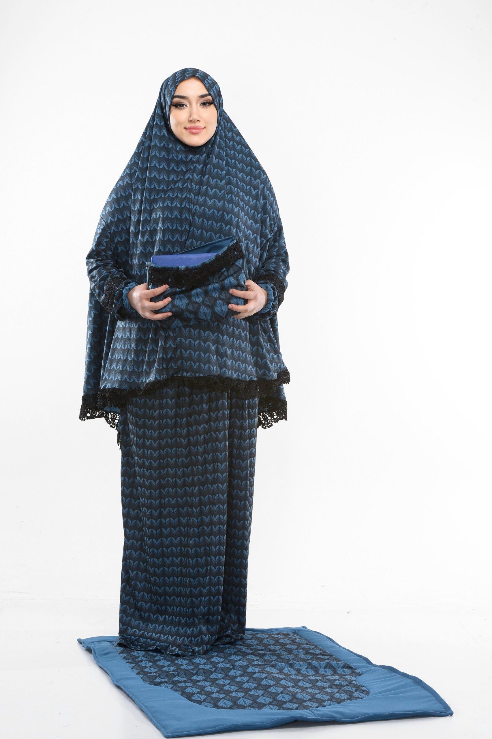 Sandy-Stoff Gebetsset mit gepolsterter Matte 701 - Türkis