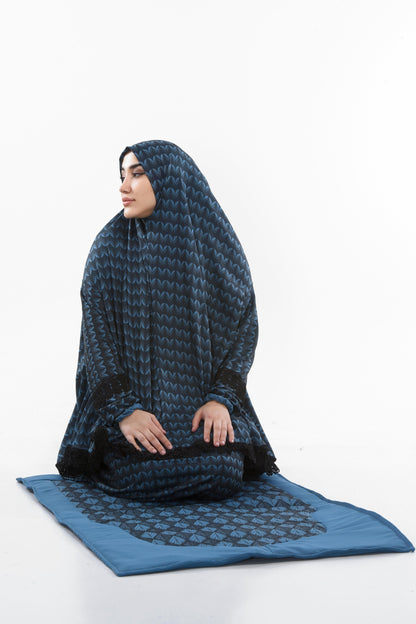 Sandy-Stoff Gebetsset mit gepolsterter Matte 701 - Türkis