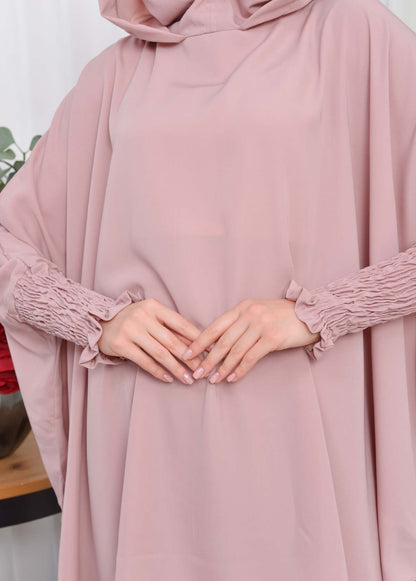 Muslim Hijab Dresses For Women -Standard Size Hooded Veiled Sheet 824 - Rosa