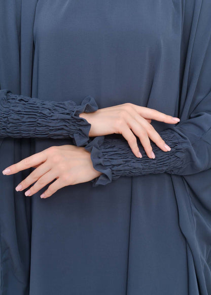 Muslim Hijab Dresses For Women -Standard Size Hooded Veiled Sheet 824 - Dunkelgrau