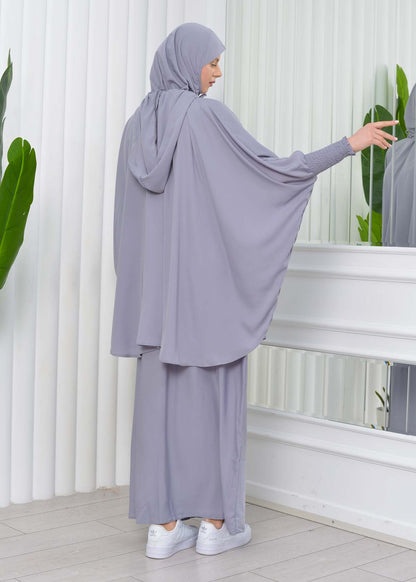 Muslim Hijab Dresses For Women -Standard Size Hooded Veiled Sheet 824 - Grau