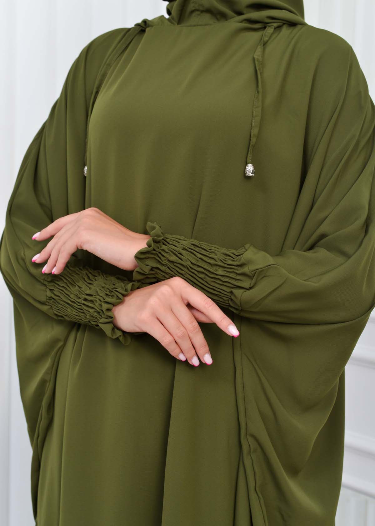 Muslim Hijab Dresses For Women -Standard Size Hooded Veiled Sheet 824 - Grün