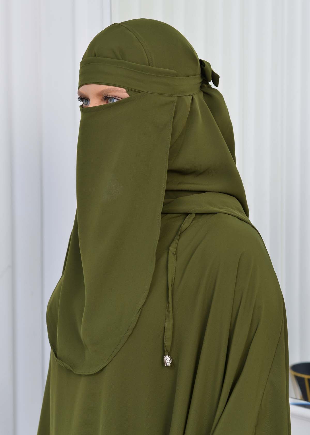 Muslim Hijab Dresses For Women -Standard Size Hooded Veiled Sheet 824 - Grün