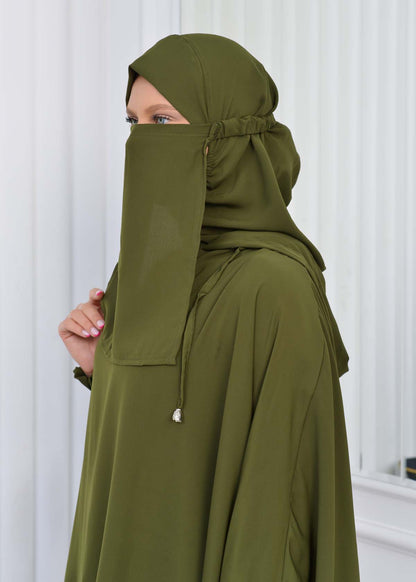 Muslim Hijab Dresses For Women -Standard Size Hooded Veiled Sheet 824 - Grün