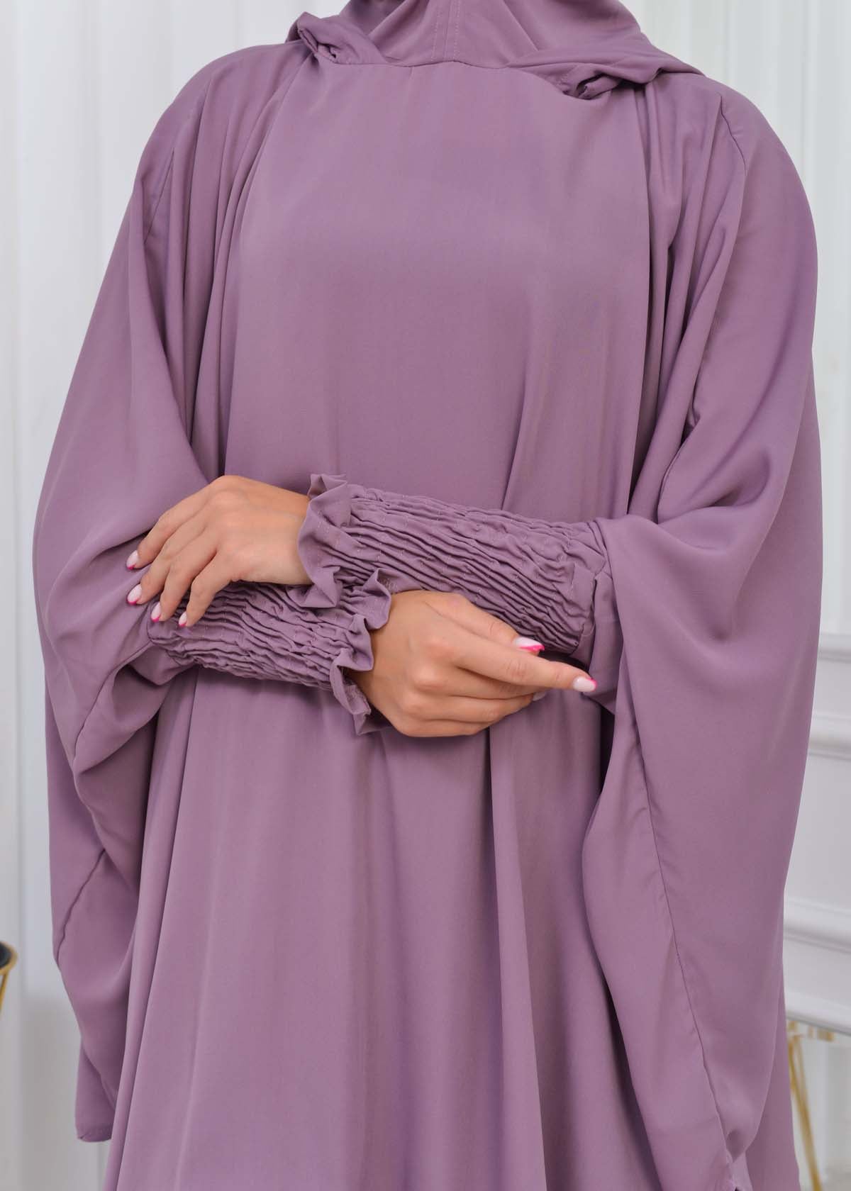 Muslim Hijab Dresses For Women -Standard Size Hooded Veiled Sheet 824 - Flieder