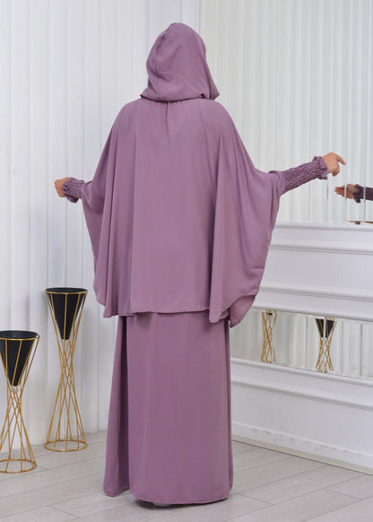 Muslim Hijab Dresses For Women -Standard Size Hooded Veiled Sheet 824 - Flieder