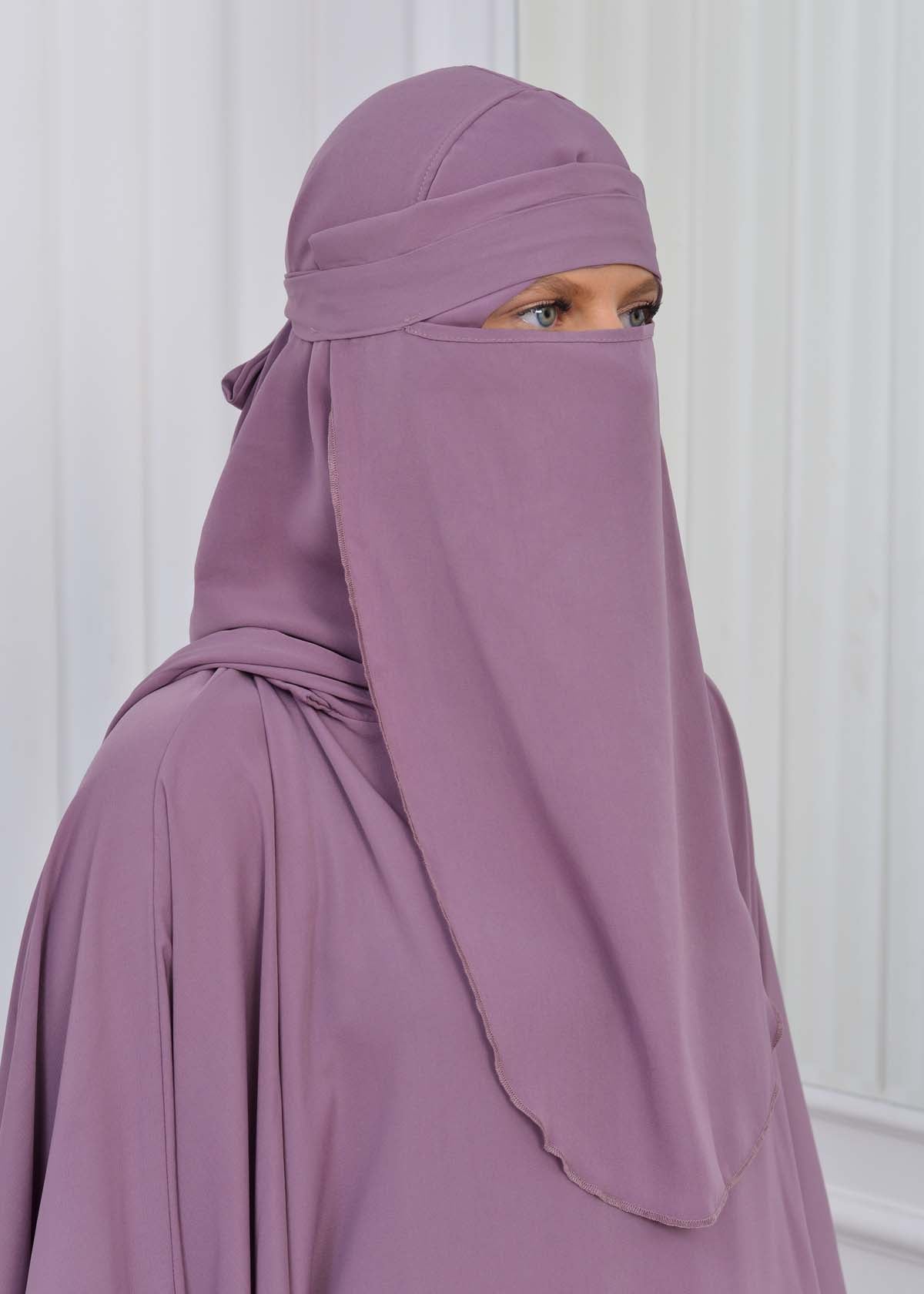 Muslim Hijab Dresses For Women -Standard Size Hooded Veiled Sheet 824 - Flieder