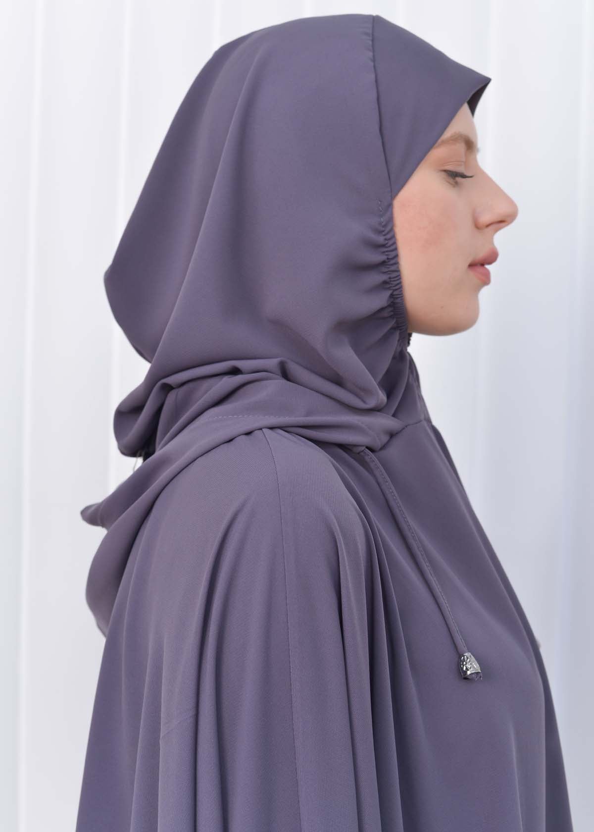 Muslim Hijab Dresses For Women -Standard Size Hooded Veiled Sheet 824 - Anthrazit