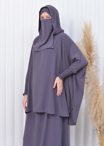 Muslim Hijab Dresses For Women -Standard Size Hooded Veiled Sheet 824 - Anthrazit