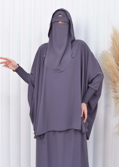 Muslim Hijab Dresses For Women -Standard Size Hooded Veiled Sheet 824 - Anthrazit