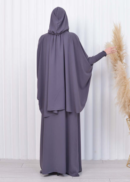 Muslim Hijab Dresses For Women -Standard Size Hooded Veiled Sheet 824 - Anthrazit
