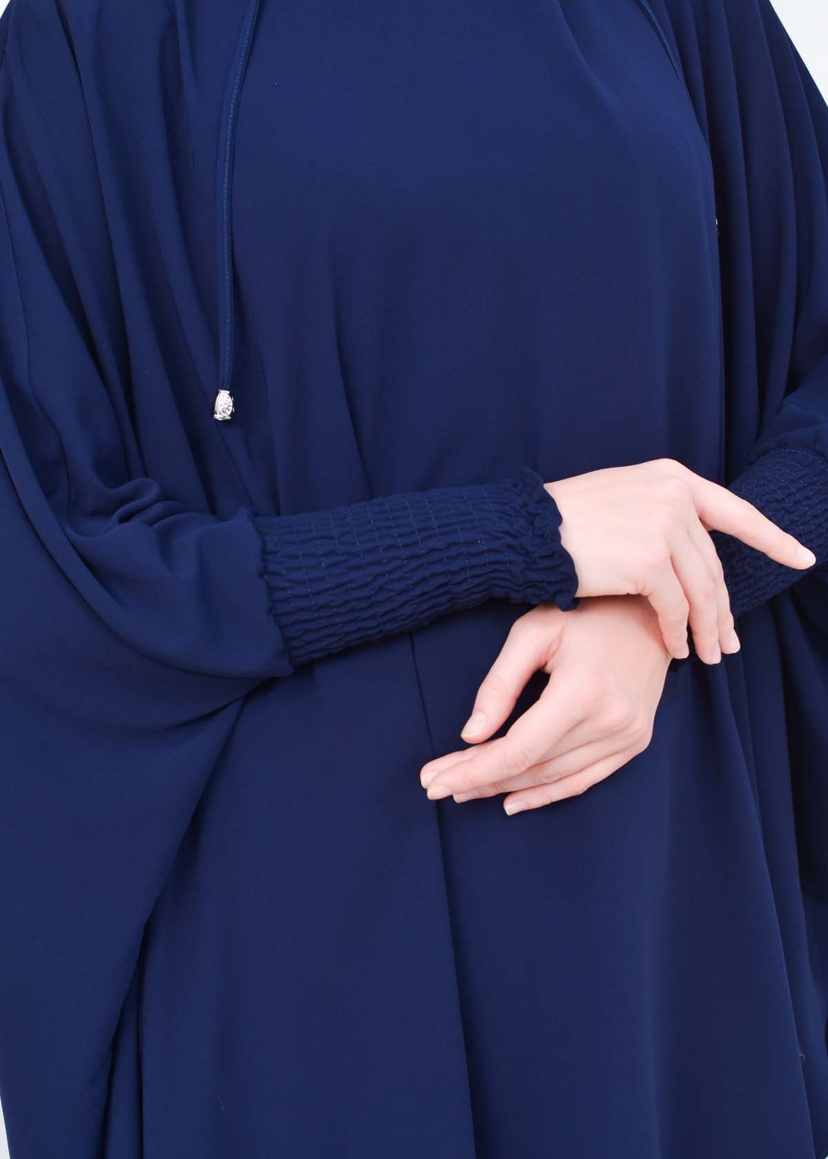 Muslim Hijab Dresses For Women -Standard Size Hooded Veiled Sheet 824 - Dunkelblau