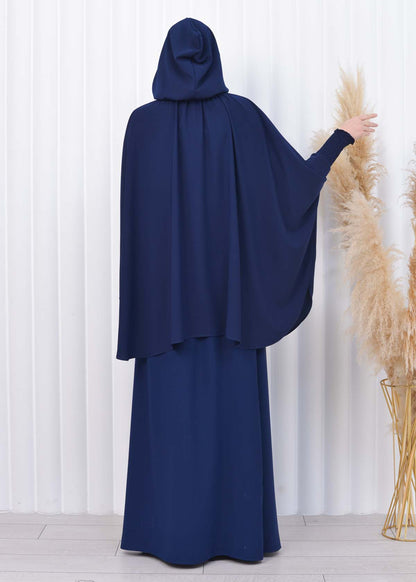 Muslim Hijab Dresses For Women -Standard Size Hooded Veiled Sheet 824 - Dunkelblau