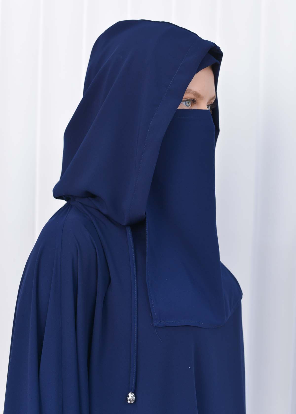 Muslim Hijab Dresses For Women -Standard Size Hooded Veiled Sheet 824 - Dunkelblau