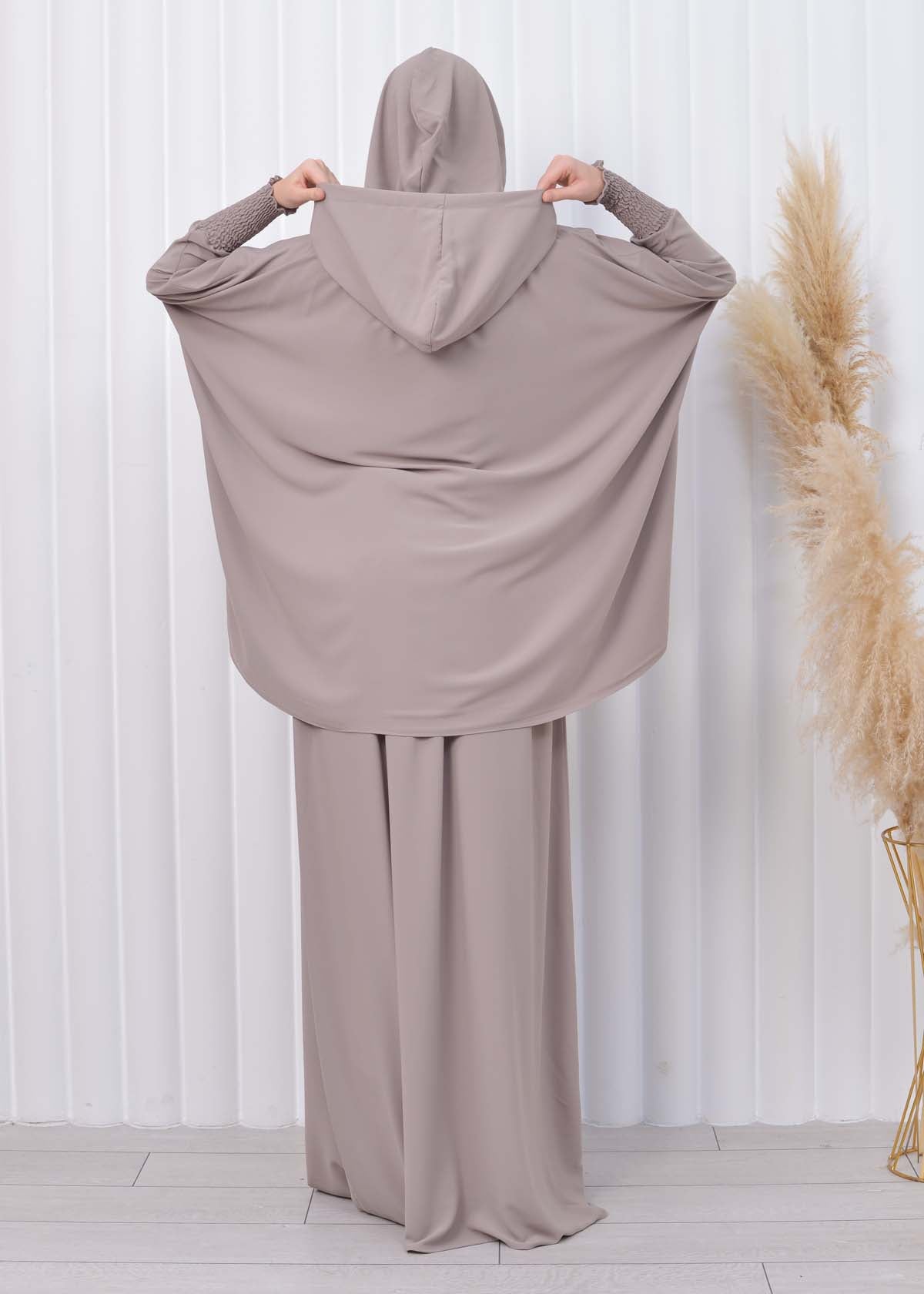 Muslim Hijab Dresses For Women -Standard Size Hooded Veiled Sheet 824 - Beige