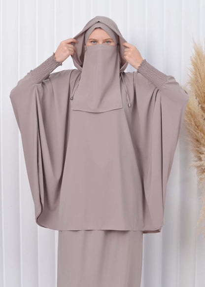Muslim Hijab Dresses For Women -Standard Size Hooded Veiled Sheet 824 - Beige